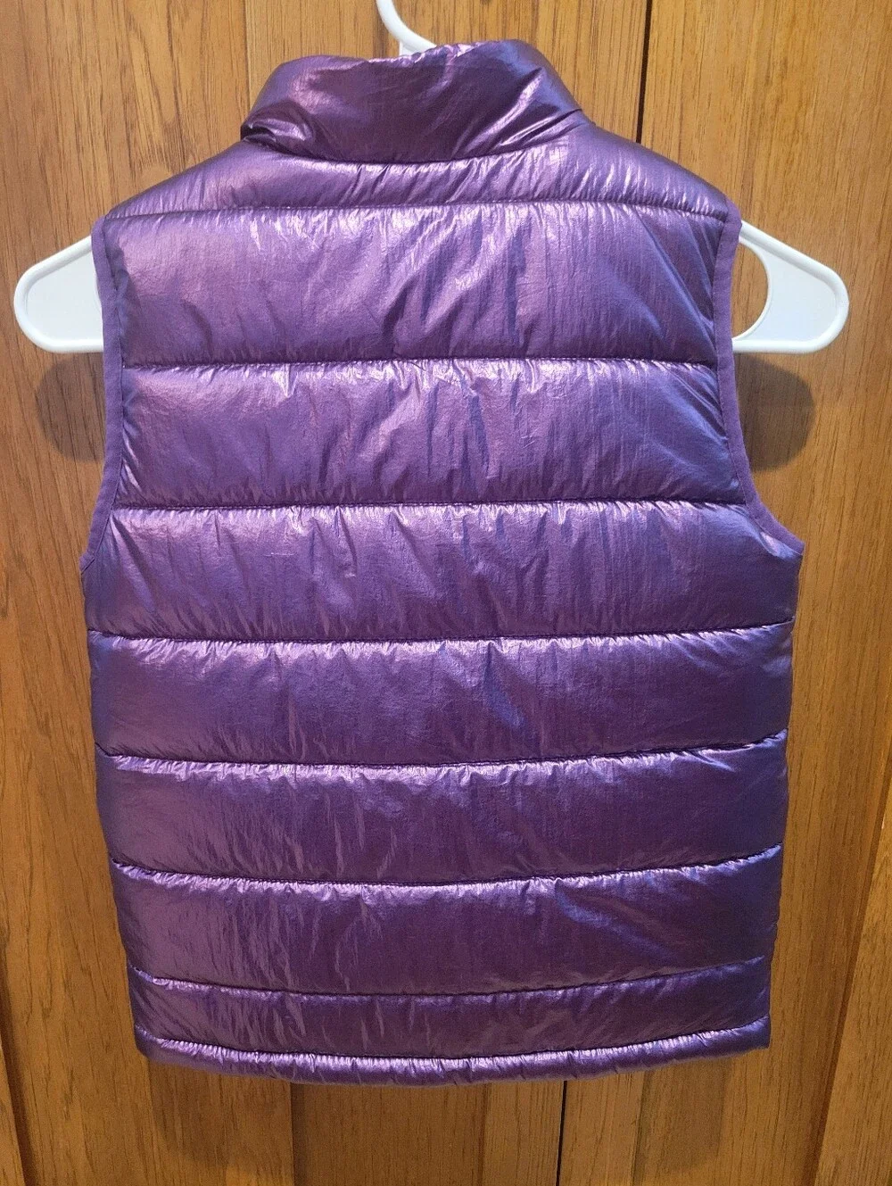 Metallic Purple Girls Puffer Vest. Girls Size 8-10